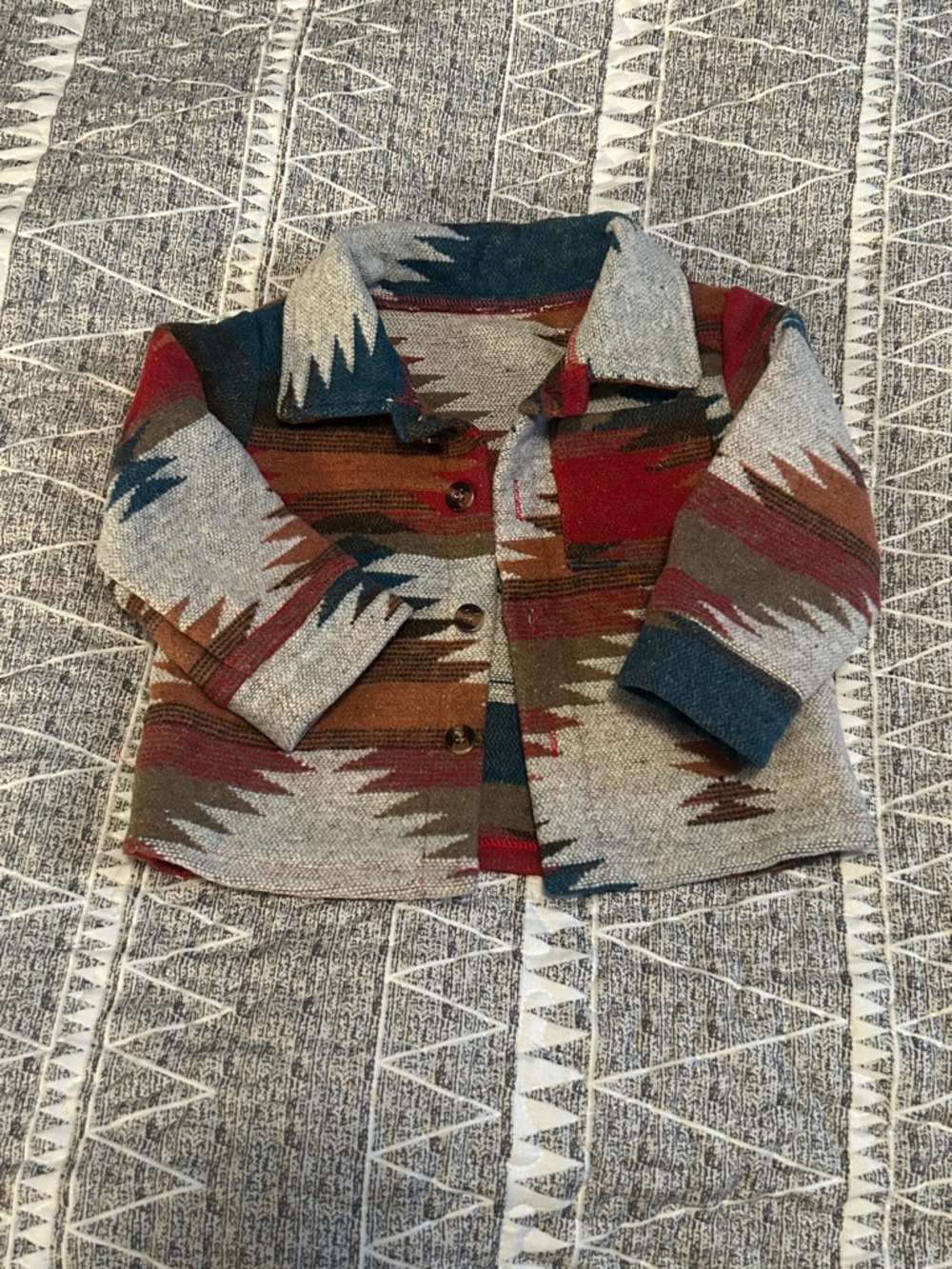 Kids Southwestern Patterned Jacket - Multicolor